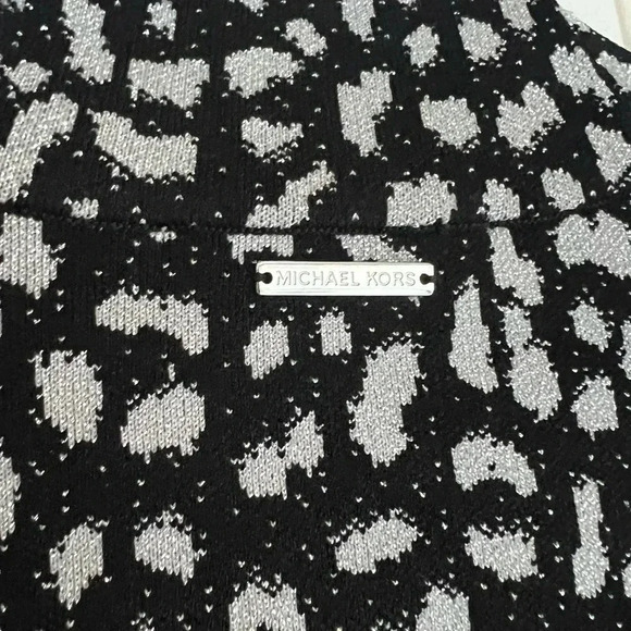 MICHAEL Michael Kors SZ S Black Animal Print Metallic Sweater Dress  NEW! - Picture 7 of 8